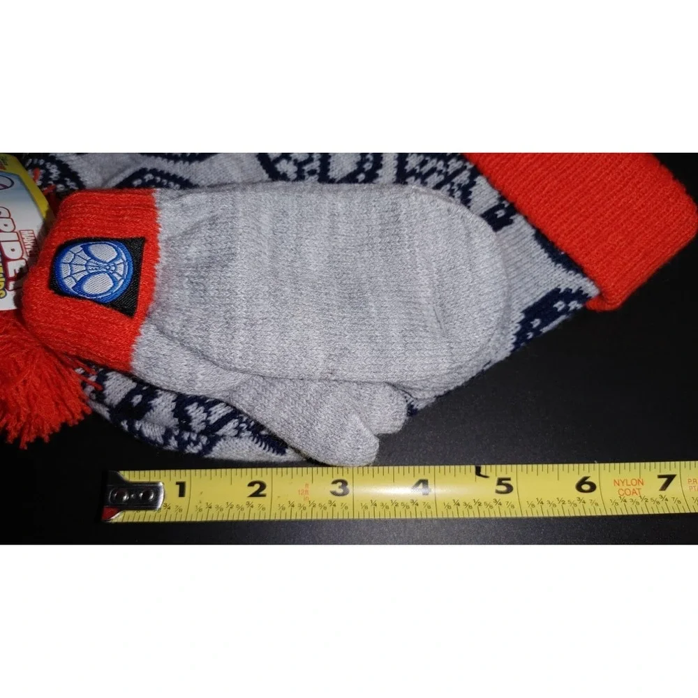 Spider-man Winter Hat Mitten Set Toddler Size 2T - 5T Marvel